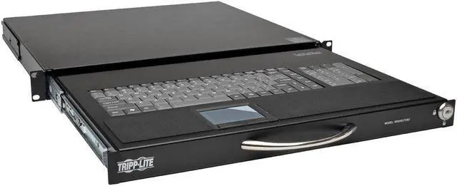 Alt view image 12 of 16 - Tripp Lite 1U Rackmount Keyboard with KVM Cable Kit for 2-Post or 4-Post Racks (SRSHELFKBD)