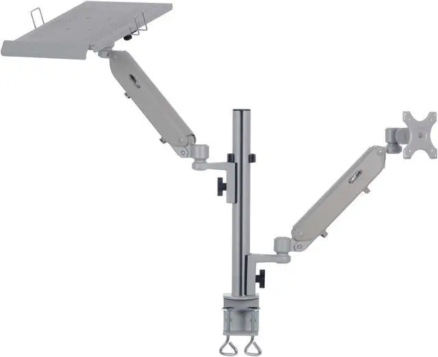 Alt view image 7 of 14 - Tripp Lite Laptop and Monitor Stand Mount, Sturdy Desktop Clamp Support, 17 to 32 in. Display, VESA-Compliant, Full Motion Arms, Aluminum Construction, TAA Compliant, 5-Year Warranty, (DDR1732NBMTAA)