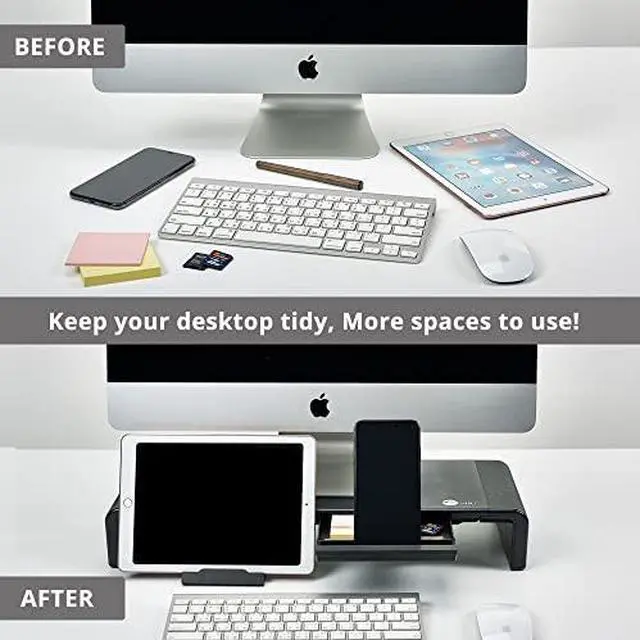 Alt view image 13 of 15 - SIIG Stylish Foldable Monitor Stand with USB Hub CEMT2Q12S1