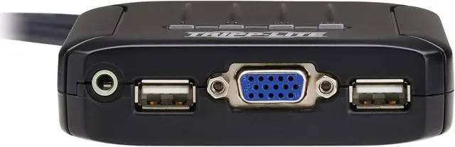 Alt view image 7 of 15 - Tripp Lite 4-Port KVM Switch with Built-in VGA Cables Audio & USB for Keyboard Mouse, Desktop PC, 4 Computers 1 Monitor, Plug and Play - Windows, macOS, Linux Compatible - 3-Year Warranty (B032-VUA4)