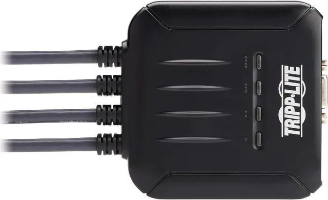 Alt view image 5 of 15 - Tripp Lite 4-Port KVM Switch with Built-in VGA Cables Audio & USB for Keyboard Mouse, Desktop PC, 4 Computers 1 Monitor, Plug and Play - Windows, macOS, Linux Compatible - 3-Year Warranty (B032-VUA4)