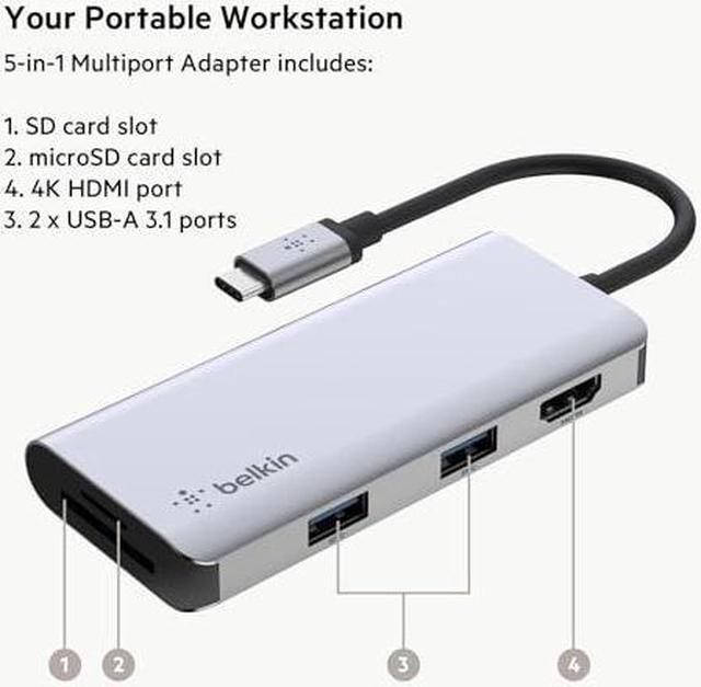 Alt view image 19 of 20 - Belkin CONNECT USB-C 7-in-1 Multiport Hub Adapter PVC003btSGY