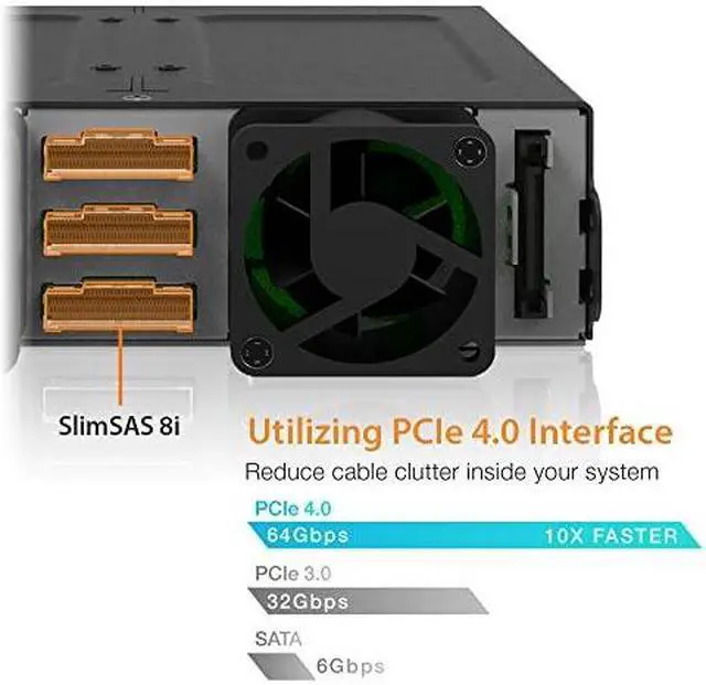 Alt view image 5 of 20 - Icy Dock ToughArmor 6-Bay 2.5" U.2/U.3 NVMe SSD PCIe 4.0 Mobile Rack Enclosure