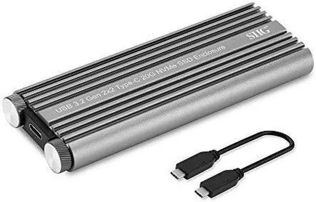 Alt view image 8 of 14 - SIIG JU-SA0X11-S1 Silver USB 3.2 Gen 2 x 2 Type-C 20G NVMe SSD Enclosure