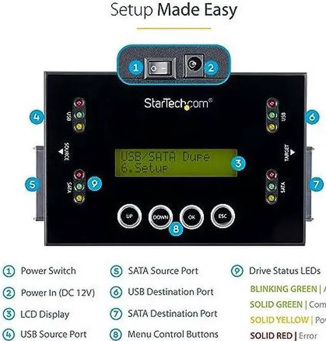 Alt view image 9 of 11 - STARTECH.COM SU2DUPERA11 STANDALONE DRIVE DUPLICATOR AND