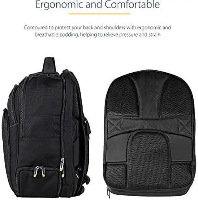 Alt view image 11 of 15 - Startech 17.3" Laptop Backpack w/ Removable Accessory Case, Professional IT Tech Backpack for Work/Travel/Commute, Nylon Computer Bag