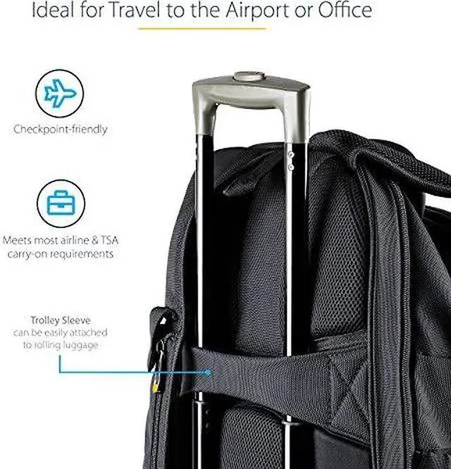 Alt view image 12 of 15 - Startech 17.3" Laptop Backpack w/ Removable Accessory Case, Professional IT Tech Backpack for Work/Travel/Commute, Nylon Computer Bag