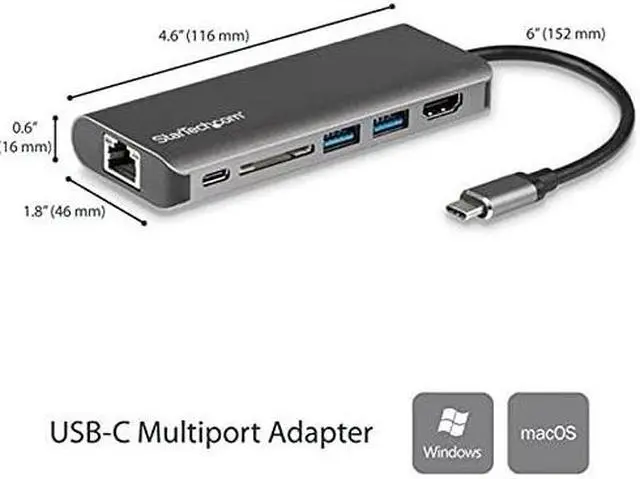Alt view image 11 of 12 - StarTech 4K 60Hz HDMI HDR10 USB C Multiport Adapte 115BUSBCMULTIPORT