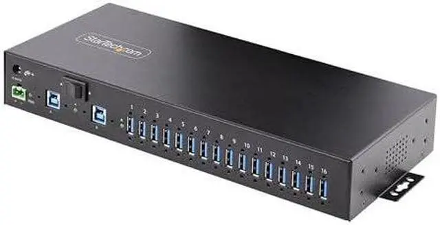 Main image of StarTech 16-Port Industrial USB 5Gbps Hub wPower Adapter S5G16AINDS-USB-A-HUB