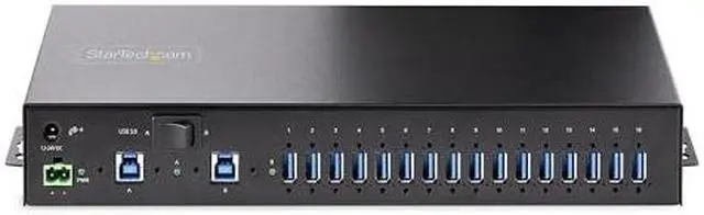 Alt view image 3 of 20 - StarTech 16-Port Industrial USB 5Gbps Hub wPower Adapter S5G16AINDS-USB-A-HUB