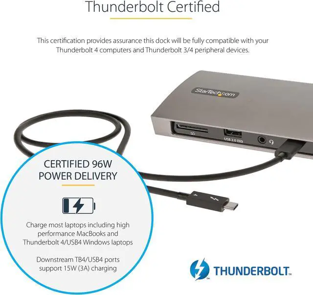 Alt view image 6 of 8 - StarTech Thunderbolt 4 Multiport Dock Dual Monitor 4K TB4CDOCK