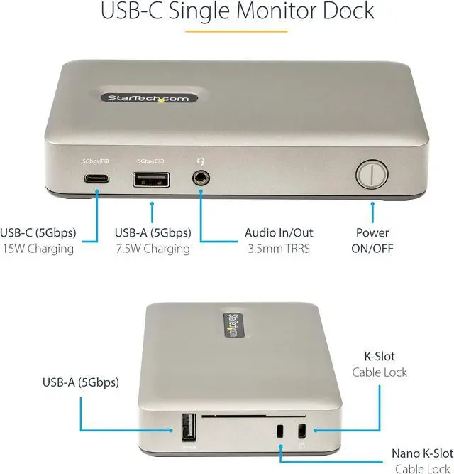 Alt view image 5 of 7 - StarTech USB-C to DisplayPort 4K 30Hz Docking Station DKM30CHDPD
