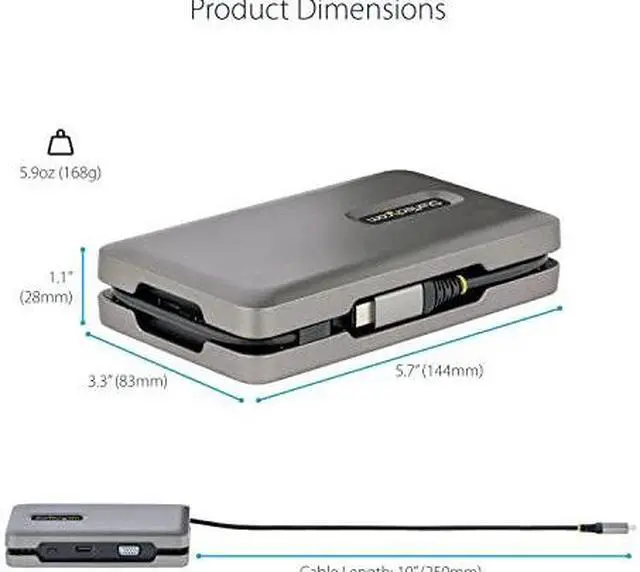 Alt view image 10 of 15 - StarTech USB-C Multiport Adapter Dual Monitor Docking Station DKM31C3HVCPD