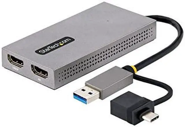 Alt view image 7 of 12 - StarTech.com USB to Dual HDMI Adapter, USB A/C to 2x HDMI Displays (1x 4K30Hz, 1x 1080p), Integrated USB-A to C Dongle, 4in/11cm Cable, USB 3.0 to HDMI Display Adapter, Windows & macOS