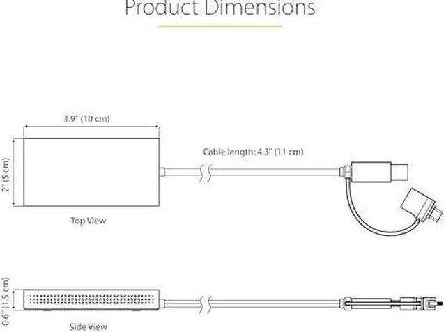 Alt view image 11 of 12 - StarTech.com USB to Dual HDMI Adapter, USB A/C to 2x HDMI Displays (1x 4K30Hz, 1x 1080p), Integrated USB-A to C Dongle, 4in/11cm Cable, USB 3.0 to HDMI Display Adapter, Windows & macOS