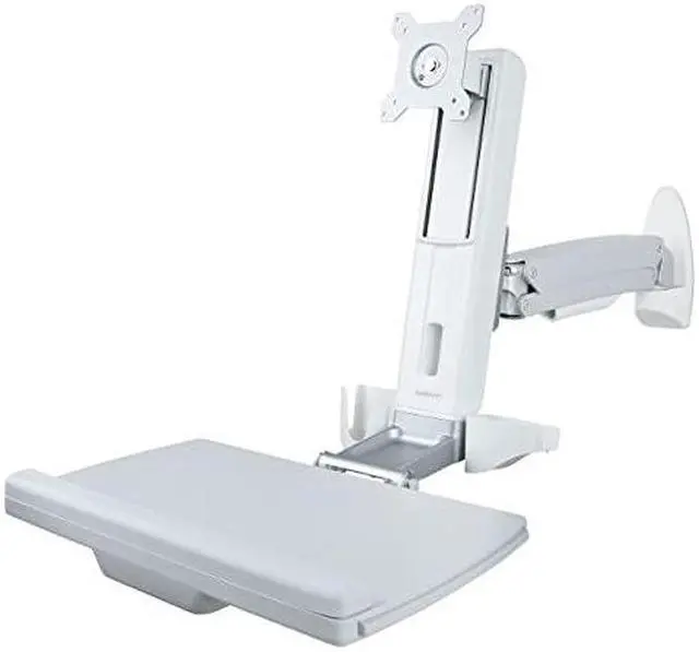 Alt view image 8 of 8 - StarTech Sit-Stand Monitor Arm Keyboard Tray Desk Mount up to 27" SITSTANDARM1MS