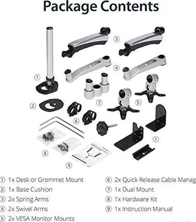 Alt view image 11 of 12 - StarTech.com Desk Mount Dual Monitor Arm - Full Motion Articulating Arms - Premium Dual Monitor Stand - For up to 30" (1