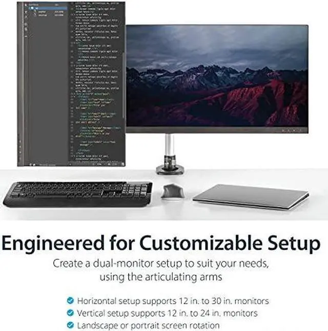 Alt view image 12 of 12 - StarTech.com Desk Mount Dual Monitor Arm - Full Motion Articulating Arms - Premium Dual Monitor Stand - For up to 30" (1
