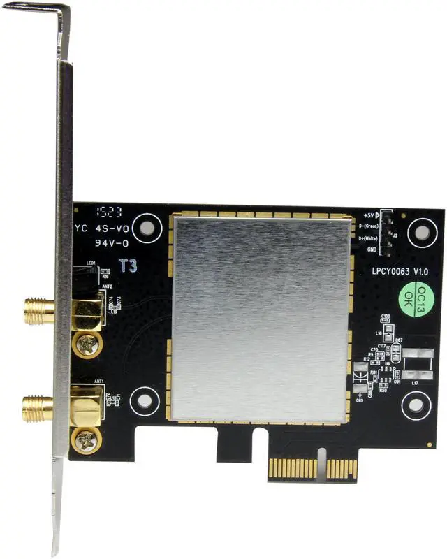 Alt view image 3 of 7 - StarTech.com AC600 Wireless-AC Network Adapter - 802.11ac, PCI Express - Dual Band 2.4GHz and 5GHz Wireless Network Card