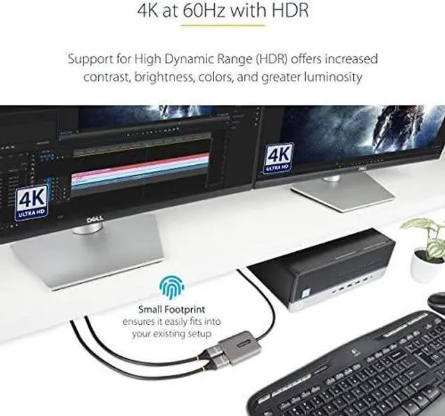 Alt view image 11 of 12 - StarTech 3-Port MST Hub DisplayPort to Triple 4K 60Hz MST14DP123HD