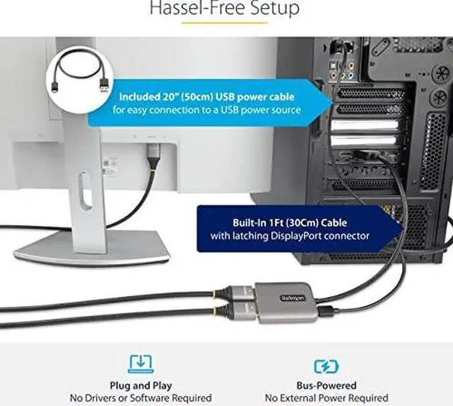 Alt view image 12 of 12 - StarTech 3-Port MST Hub DisplayPort to Triple 4K 60Hz MST14DP123HD