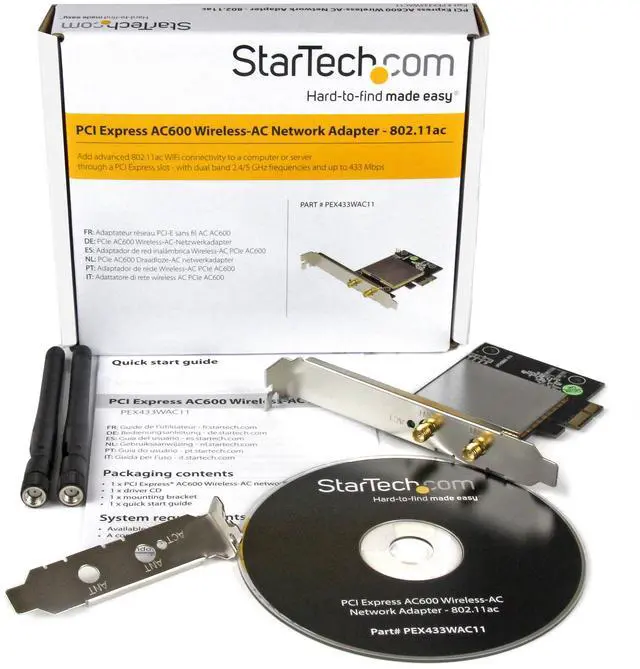 Alt view image 6 of 7 - StarTech.com AC600 Wireless-AC Network Adapter - 802.11ac, PCI Express - Dual Band 2.4GHz and 5GHz Wireless Network Card