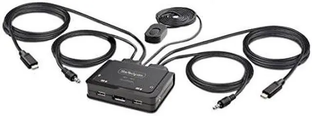 Alt view image 6 of 12 - StarTech 2-Port USB-C Cable KVM Switch 4K 60Hz C2D46UC2CBLKVM