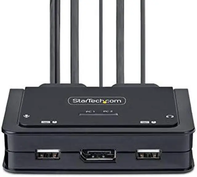Alt view image 8 of 12 - StarTech 2-Port USB-C Cable KVM Switch 4K 60Hz C2D46UC2CBLKVM