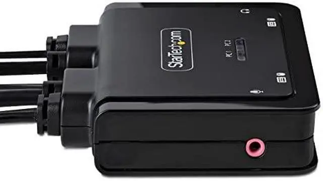 Alt view image 9 of 12 - StarTech 2-Port USB-C Cable KVM Switch 4K 60Hz C2D46UC2CBLKVM