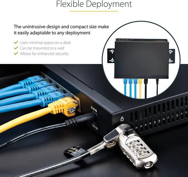 Alt view image 10 of 11 - StarTech.com Unmanaged 2.5G Switch, 5 Port 2.5GBASE-T Unmanaged Ethernet Switch, Din Rail | Wall Mount, Multi-Gigabit, Auto-MDIX, 9K Jumbo