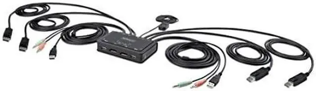 Alt view image 6 of 12 - StarTech 2-Port Dual-Monitor DisplayPort Cable KVM Switch C2DD46UA2CBLKVM