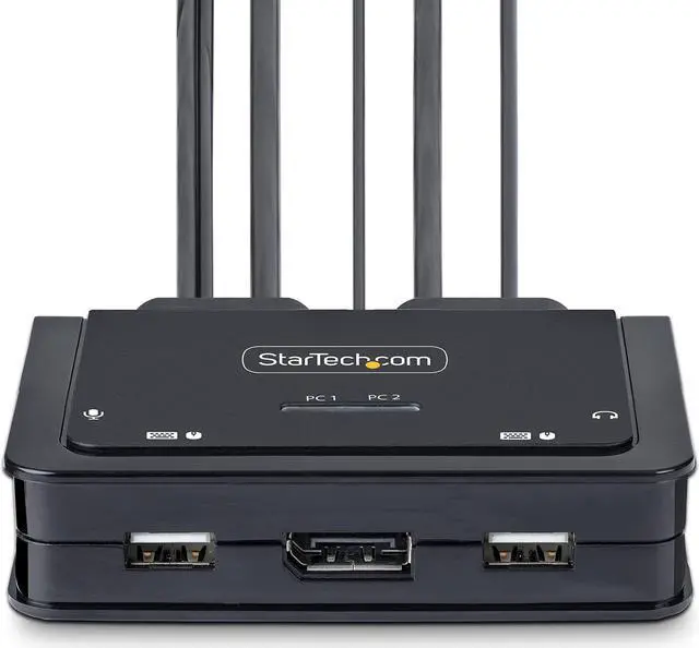 Alt view image 8 of 12 - StarTech 2-Port Hybrid USB-C DisplayPort Cable KVM Switch 4K 60Hz C2D46UACCBLKVM