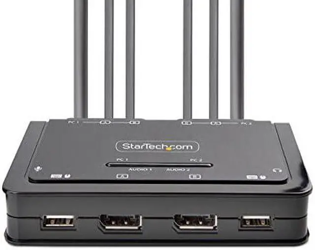 Alt view image 9 of 12 - StarTech 2-Port Dual-Monitor DisplayPort Cable KVM Switch C2DD46UA2CBLKVM