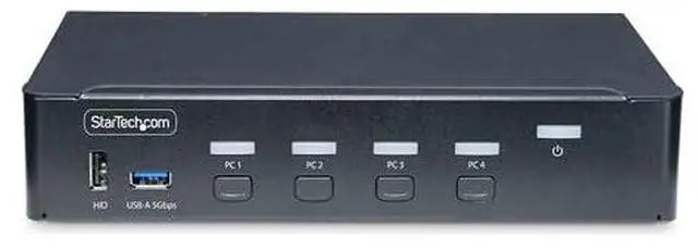 Alt view image 3 of 17 - StarTech 4-Port DisplayPort KVM Switch Single 4K 60Hz Monitor 6x USB Ports Hotkey & Push-Button Switching TAA Compliant P4AD122KVMSWITCH