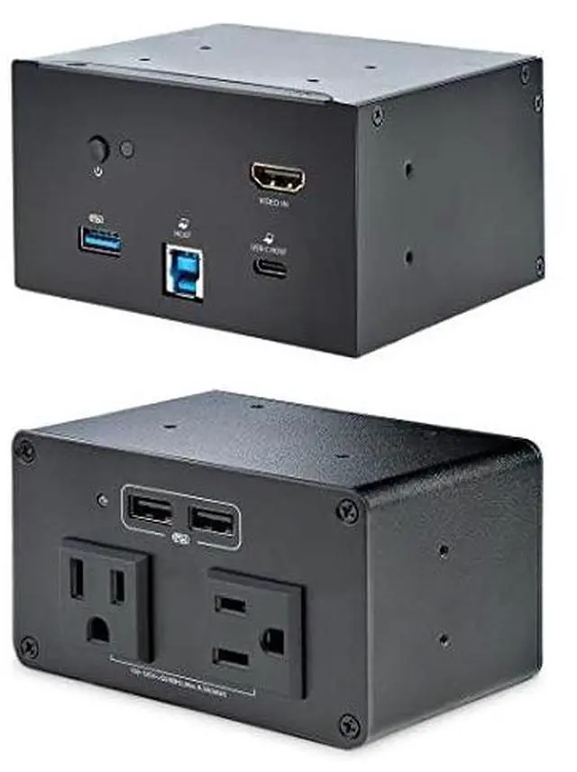 Alt view image 5 of 8 - StarTech.com Conference Room Docking Station w/ Power; Table Connectivity A/V Box, Universal Laptop Dock, 60W PD, AC Outlets, USB Charging
