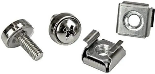 Alt view image 5 of 8 - StarTech CABSCREWM62B StarTech.com M6 x 12mm - Screws and Cage Nuts - 100 Pack, Black - M6 Mounting Screws & Cage Nuts for Server Rack & Cabinet - Rack Screw, Cage Nut - Square - Square - Steel -