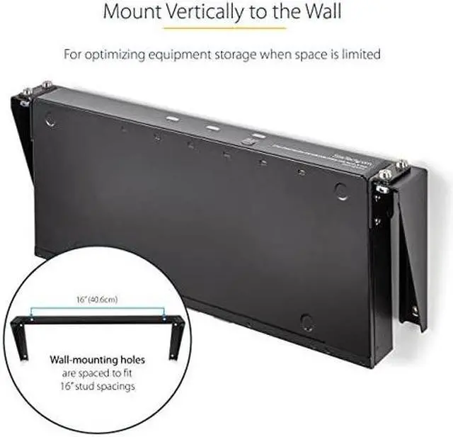 Alt view image 9 of 11 - StarTech 5U Vertical 19" Low Profile Wall Mounting Bracket RK519WALLV
