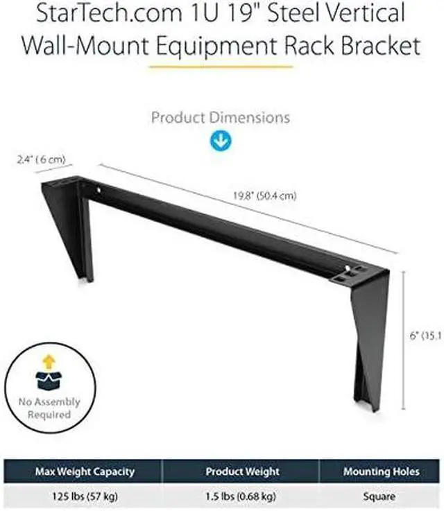Alt view image 8 of 11 - StarTech 5U Vertical 19" Low Profile Wall Mounting Bracket RK519WALLV
