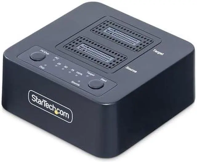 Main image of StarTech.com 1:1 M.2 NVMe Drive Duplicator, 90GBpm Standalone M.2 SSD Cloner/Copier, USB-C 3.2 20Gbps M.2 Dual-Bay Drive Dock