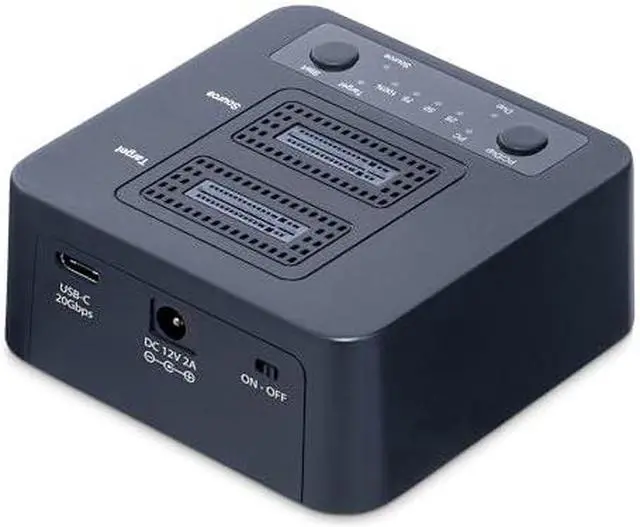 Alt view image 2 of 20 - StarTech.com 1:1 M.2 NVMe Drive Duplicator, 90GBpm Standalone M.2 SSD Cloner/Copier, USB-C 3.2 20Gbps M.2 Dual-Bay Drive Dock