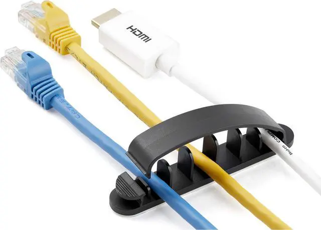 Alt view image 7 of 7 - 100 CABLE MANAGEMENT CLIPS 6 CORD COMB