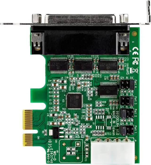 Alt view image 11 of 15 - StarTech.com PEX4S953LP 4-Port PCI Express RS232 Serial Adapter Card - 16950 UART - 256-byte FIFO Cache - ASIX AX99100 - Low Profile Bracket - Replacement for PEX4S952LP (PEX4S953LP)