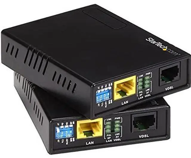 Alt view image 2 of 14 - StarTech.com VDSL2 Ethernet Extender Kit over Single Pair Wire - Up to 0.6mi (1km) LAN Repeater over RJ11/CAT5e/CAT6   VDSL-LAN-EXTENDER-1G