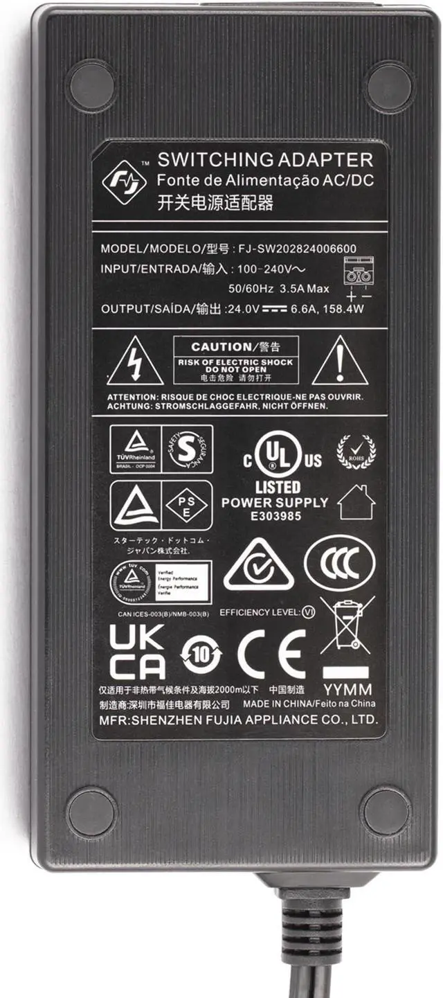 Alt view image 6 of 7 - StarTech.com 160W Universal DC Power Adapter (24V/6.6A), 4ft(1.2m) 2-Wire Cord, 2/3-Pin Terminal Blocks, 100-240V AC/DC External Power Supply for Industrial USB Hubs, NA/UK/EU/ANZ (160W-POWER-ADAPTER)