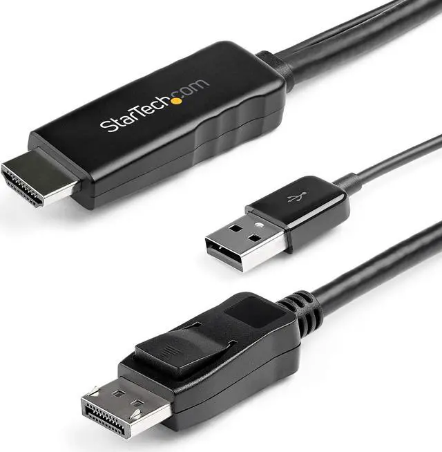 Alt view image 7 of 13 - StarTech.com 3 m 9.8 ft. HDMI to DisplayPort Cable 4K 30Hz USB-powered Active HDMI to DisplayPort Cable HD2DPMM10 HD2DPMM3M