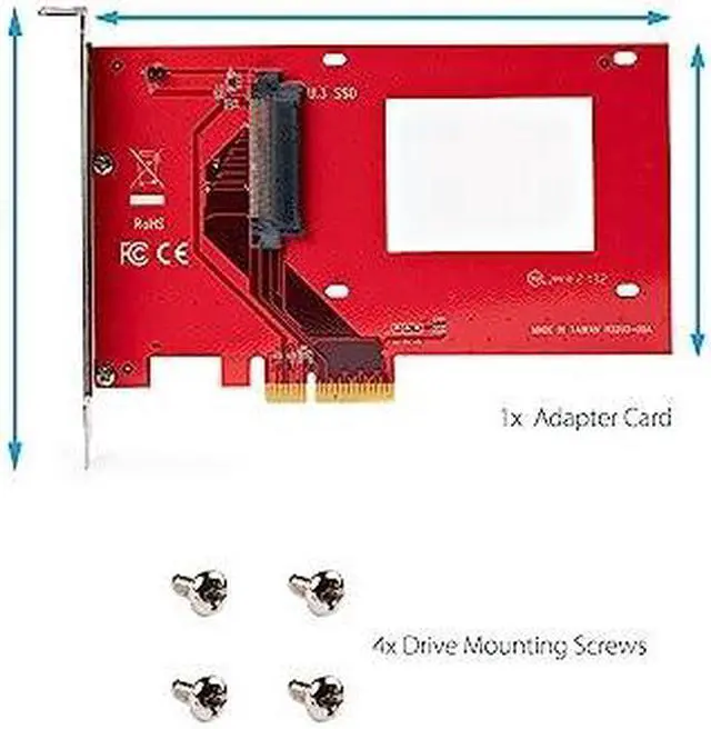 Alt view image 6 of 13 - StarTech PCIe 4.0 x4 Adapter for 2.5" U.3 NVMe SSDs PEX4SFF8639U3