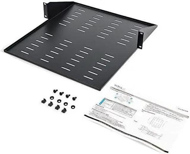 Alt view image 7 of 7 - StarTech 2 Post Vented Server Rack Shelf Mount Up to 75 lb. CABSHF2POSTV2