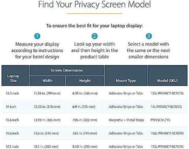 Alt view image 7 of 8 - StarTech 17.3" 16:9 Laptop Privacy Filter 173LPRIVACYSCREEN