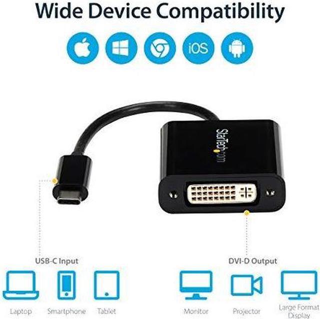 Alt view image 10 of 11 - StarTech CDP2DVIDP 24-pin USB-C Male to 29-pin DVI Dual-Link Female Adapter