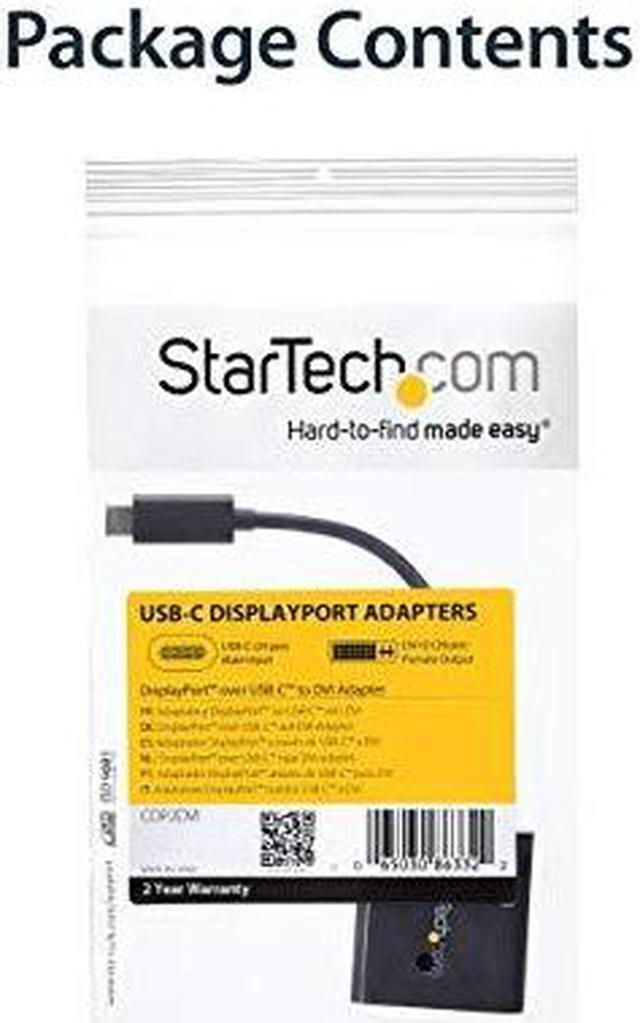 Alt view image 11 of 11 - StarTech CDP2DVIDP 24-pin USB-C Male to 29-pin DVI Dual-Link Female Adapter